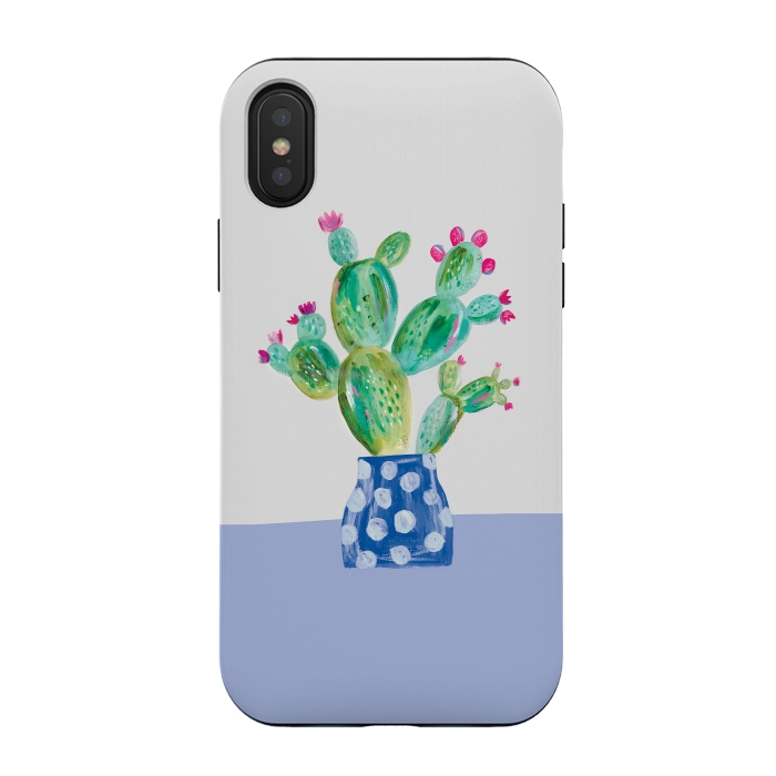 iPhone Xs / X StrongFit Prickly pear cactus by lauradidthis