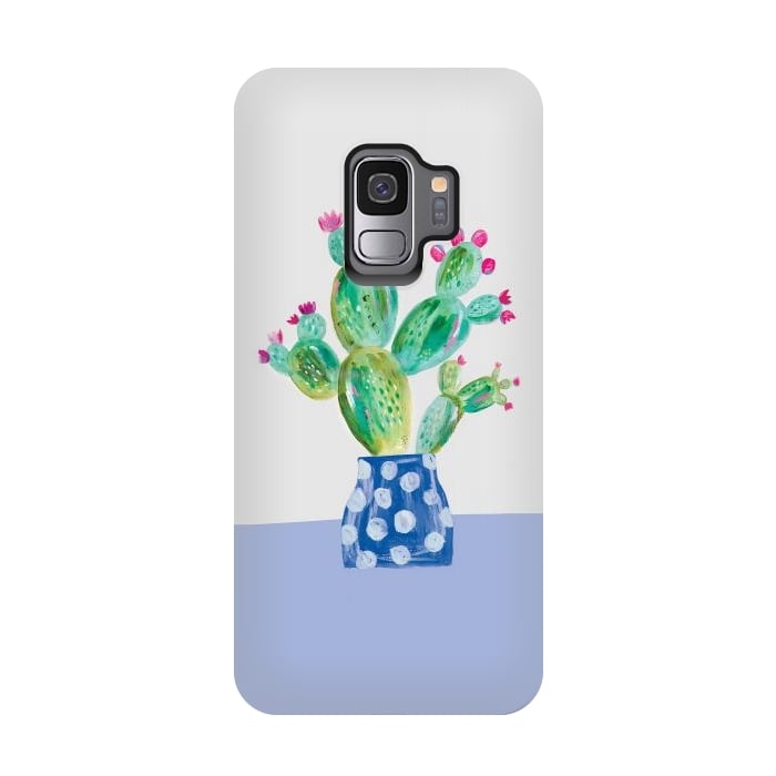 Galaxy S9 StrongFit Prickly pear cactus by lauradidthis