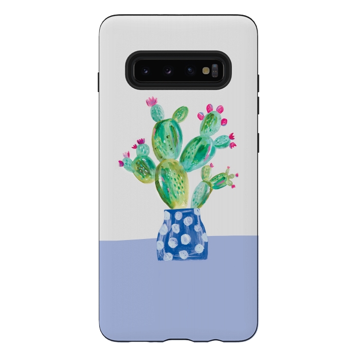 Galaxy S10 plus StrongFit Prickly pear cactus by lauradidthis