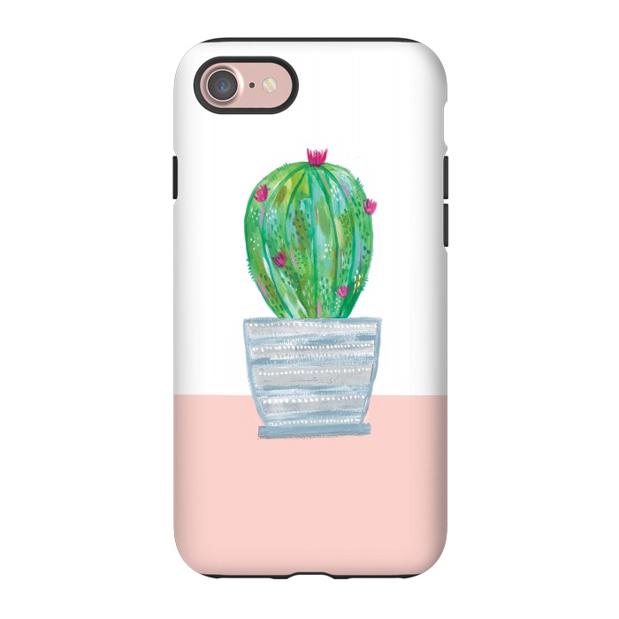iPhone 7 StrongFit cactus in grey pot by lauradidthis