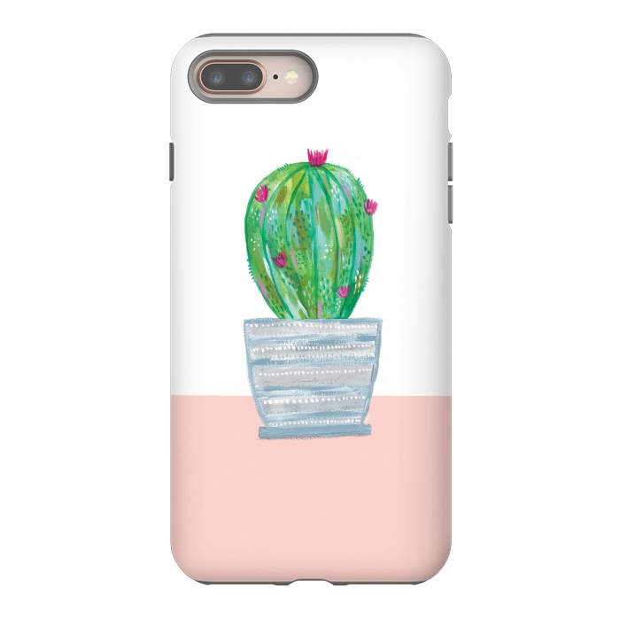 iPhone 7 plus StrongFit cactus in grey pot by lauradidthis