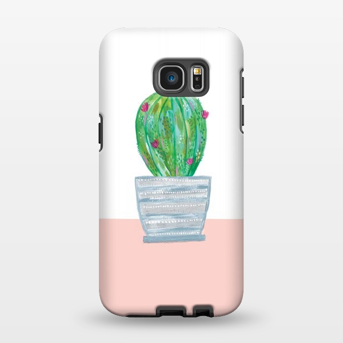 Galaxy S7 EDGE StrongFit cactus in grey pot by lauradidthis