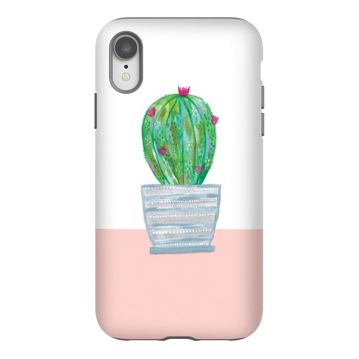 iPhone Xr StrongFit cactus in grey pot by lauradidthis