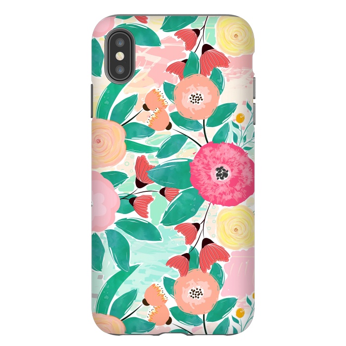 iPhone Xs Max StrongFit Modern brush paint abstract floral paint by InovArts
