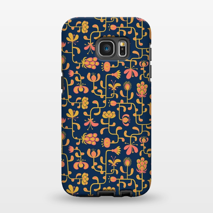 Galaxy S7 EDGE StrongFit Meandering Flowers by Portia Monberg