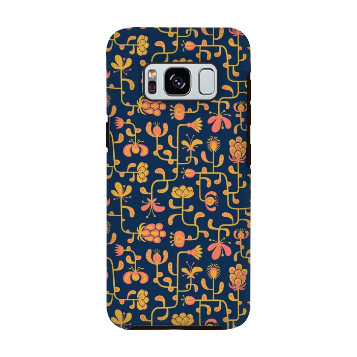 Galaxy S8 StrongFit Meandering Flowers by Portia Monberg