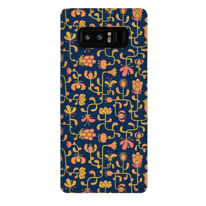 Galaxy Note 8 StrongFit Meandering Flowers by Portia Monberg