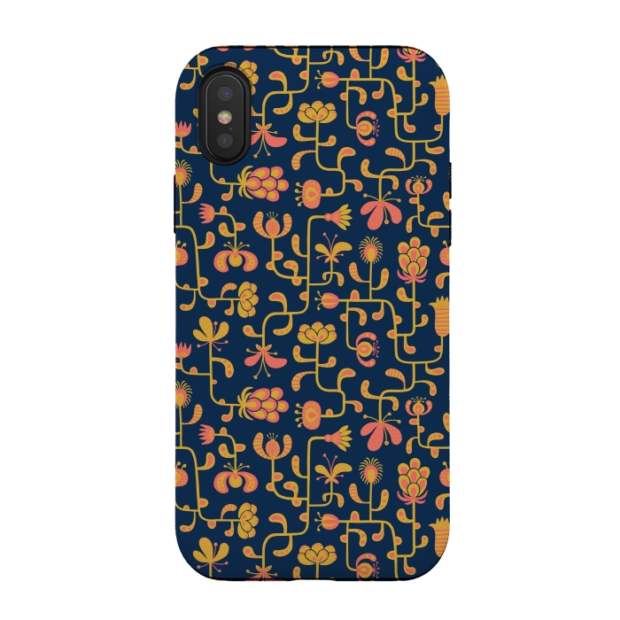 iPhone Xs / X StrongFit Meandering Flowers by Portia Monberg
