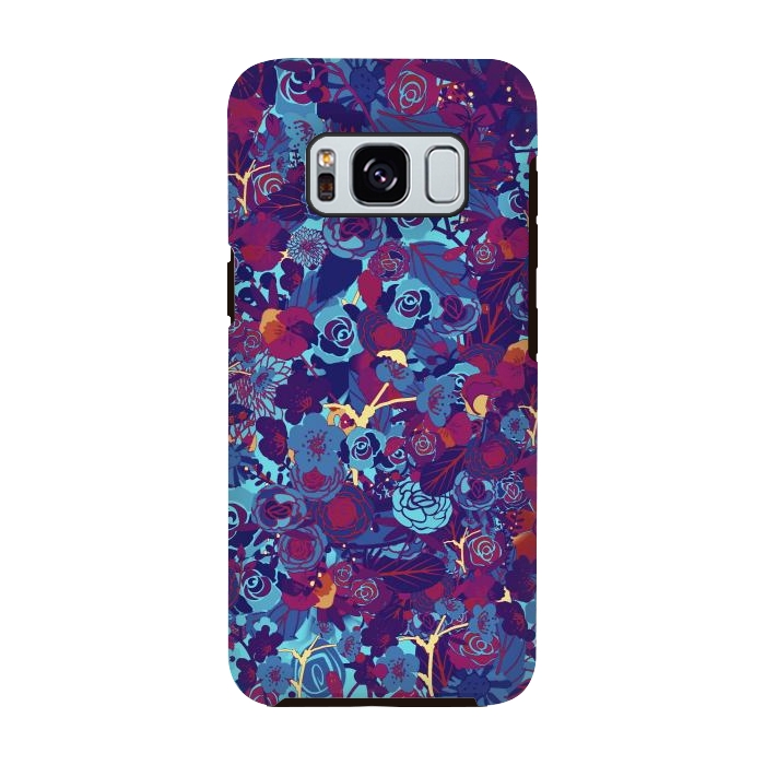 Galaxy S8 StrongFit Blue floral by Jms