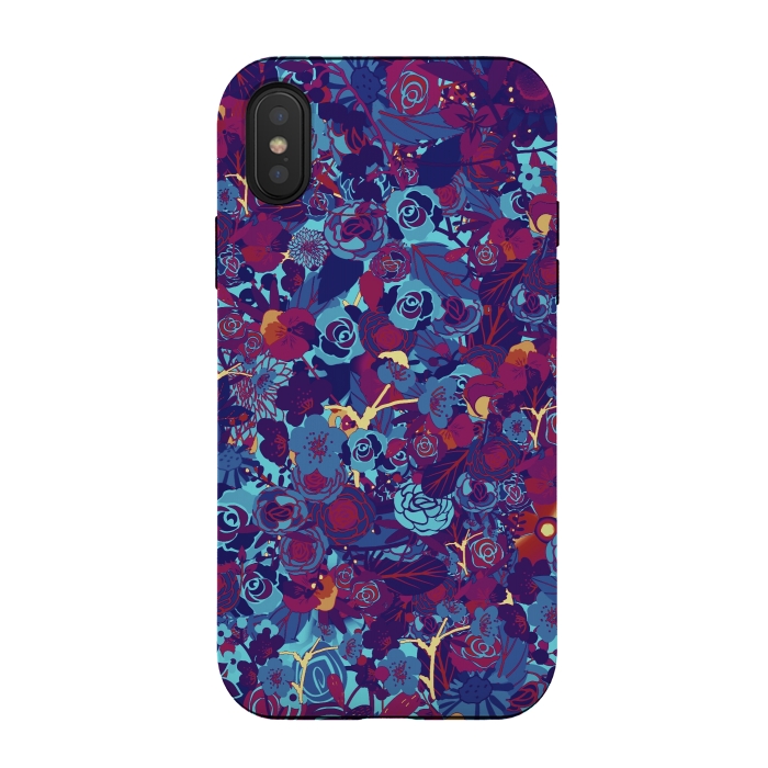 iPhone Xs / X StrongFit Blue floral by Jms