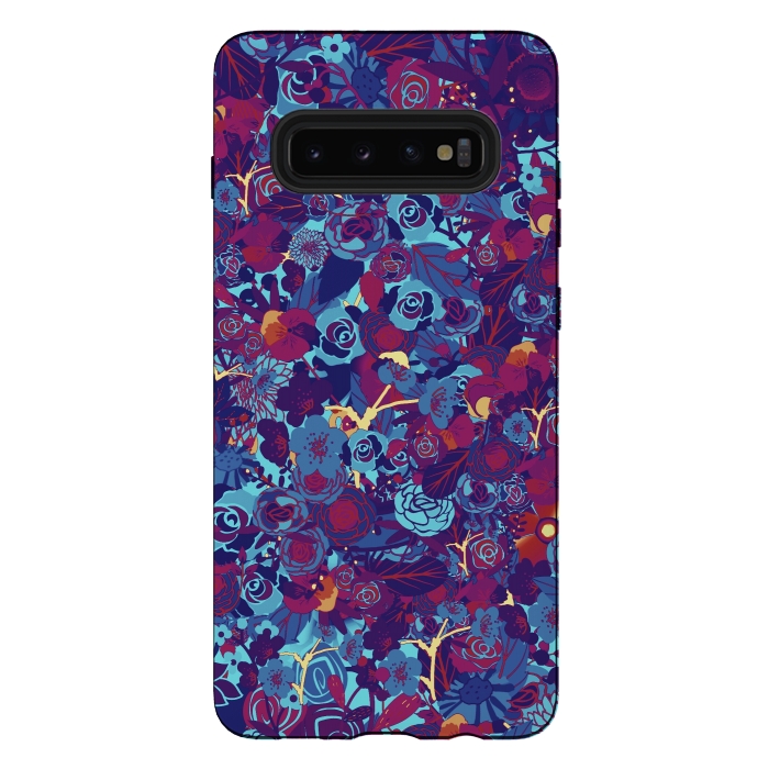 Galaxy S10 plus StrongFit Blue floral by Jms