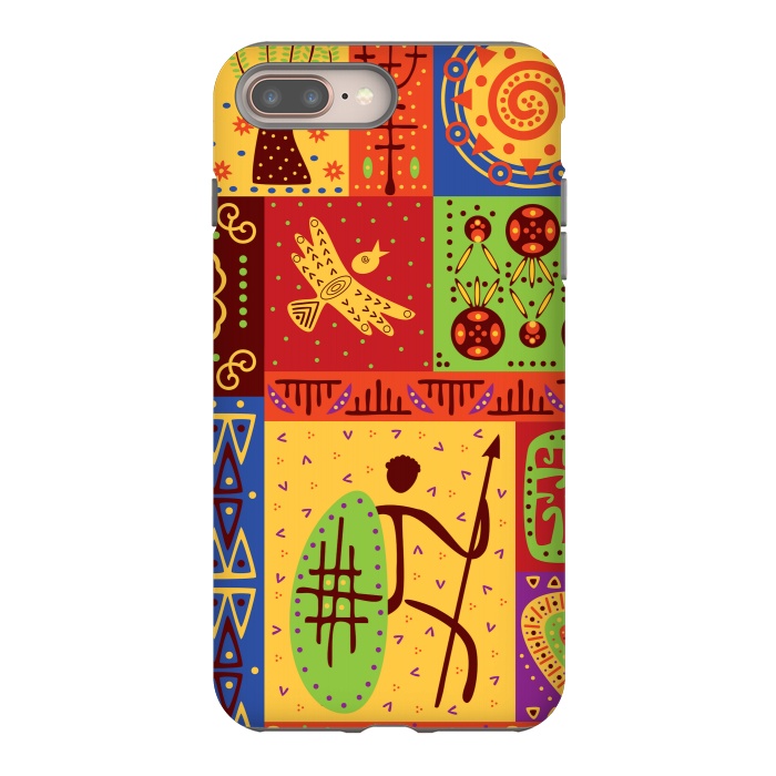 iPhone 7 plus StrongFit AFRICAN TRIBAL PATTERN by MALLIKA