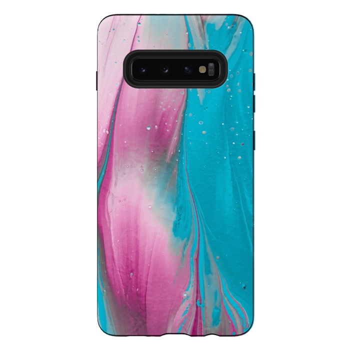Galaxy S10 plus StrongFit Feminine Fantasy Texture Pink Blue by Andrea Haase