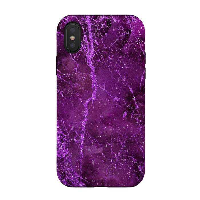 iPhone Xs / X StrongFit Magic Marble Purple Pink Glamour 2 by Andrea Haase