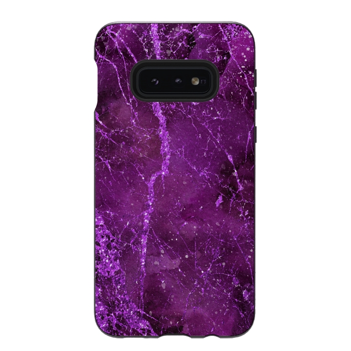 Galaxy S10e StrongFit Magic Marble Purple Pink Glamour 2 by Andrea Haase