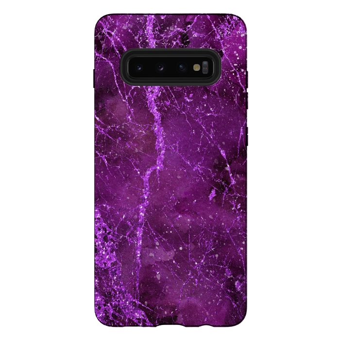 Galaxy S10 plus StrongFit Magic Marble Purple Pink Glamour 2 by Andrea Haase