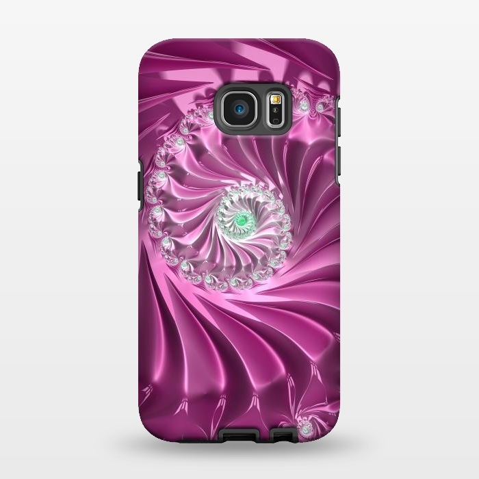 Galaxy S7 EDGE StrongFit Fractal Glamour In Pink by Andrea Haase