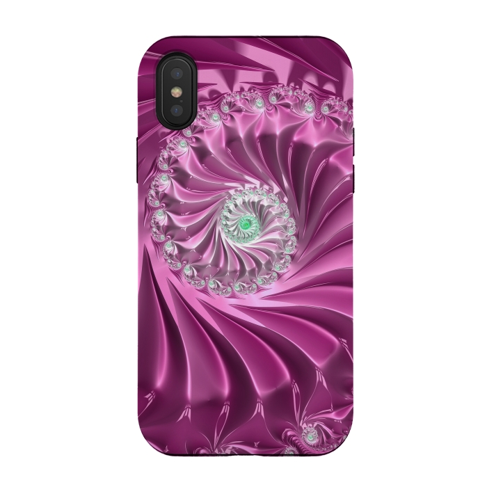 iPhone Xs / X StrongFit Fractal Glamour In Pink by Andrea Haase