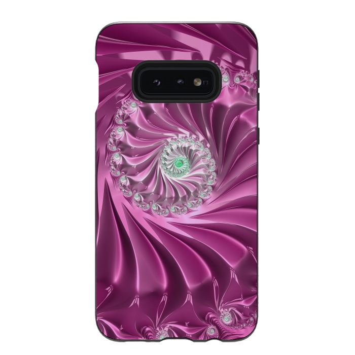 Galaxy S10e StrongFit Fractal Glamour In Pink by Andrea Haase