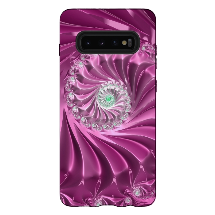 Galaxy S10 plus StrongFit Fractal Glamour In Pink by Andrea Haase