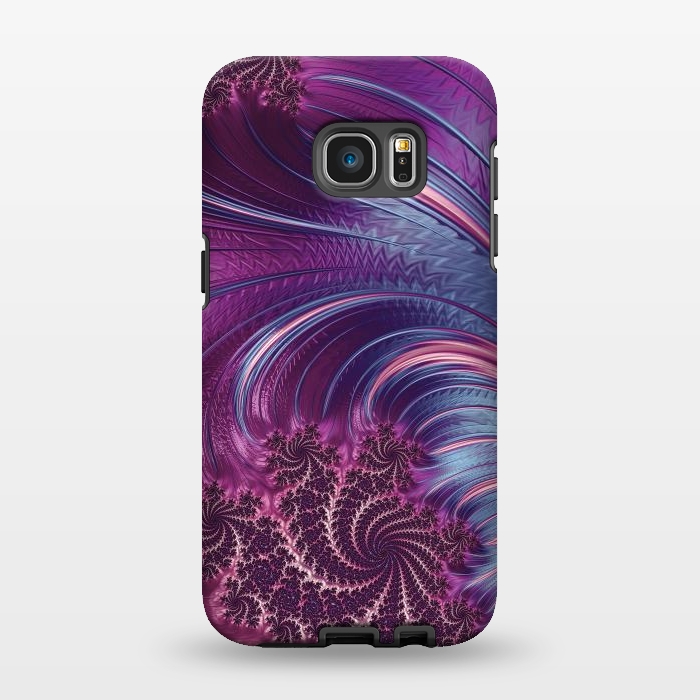 Galaxy S7 EDGE StrongFit Fantastic Pink Fractal Swirls by Andrea Haase