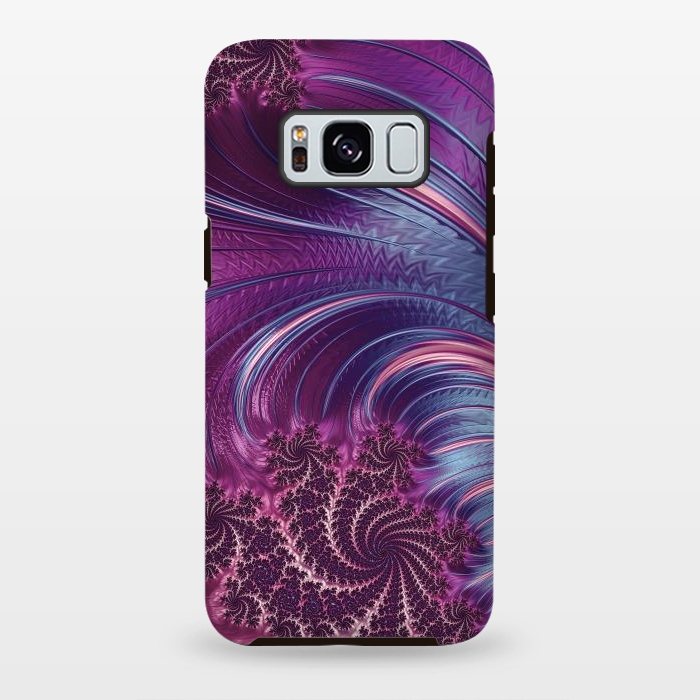 Galaxy S8 plus StrongFit Fantastic Pink Fractal Swirls by Andrea Haase