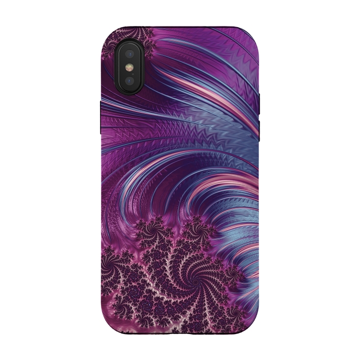 iPhone Xs / X StrongFit Fantastic Pink Fractal Swirls by Andrea Haase