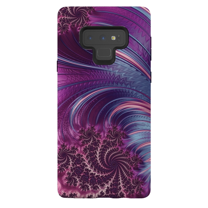 Galaxy Note 9 StrongFit Fantastic Pink Fractal Swirls by Andrea Haase