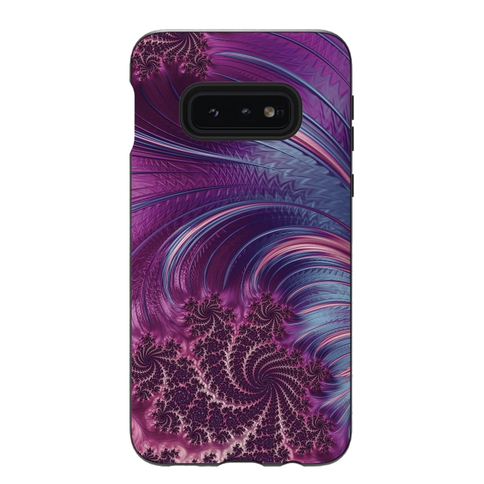 Galaxy S10e StrongFit Fantastic Pink Fractal Swirls by Andrea Haase