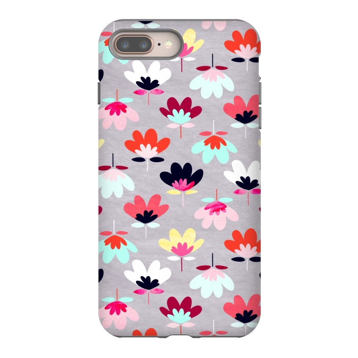 iPhone 7 plus StrongFit Textured Fan Flowers - Candy Colors  by Tigatiga