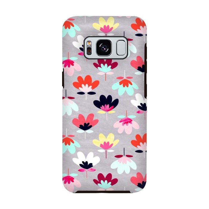 Galaxy S8 StrongFit Textured Fan Flowers - Candy Colors  by Tigatiga