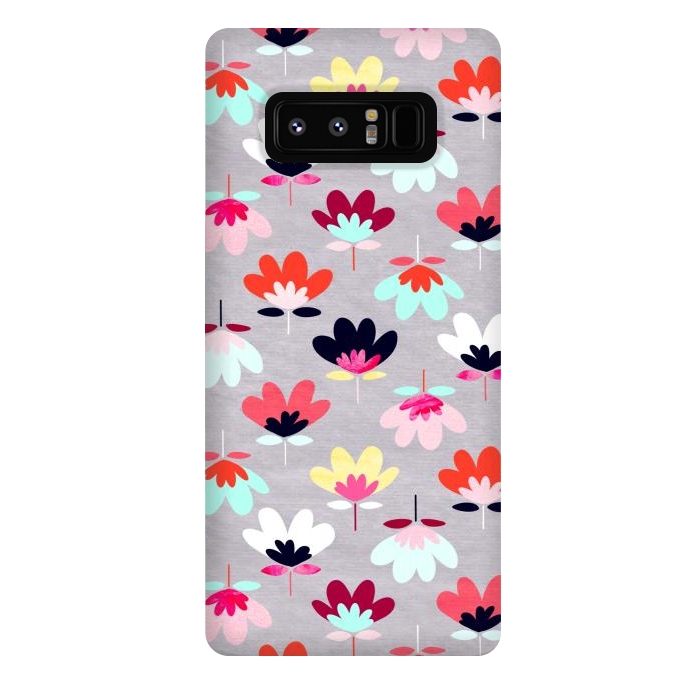 Galaxy Note 8 StrongFit Textured Fan Flowers - Candy Colors  by Tigatiga