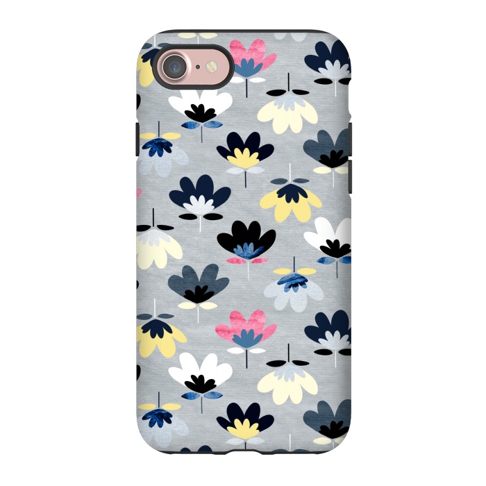 iPhone 7 StrongFit Fan Flowers - Cool Colors  by Tigatiga