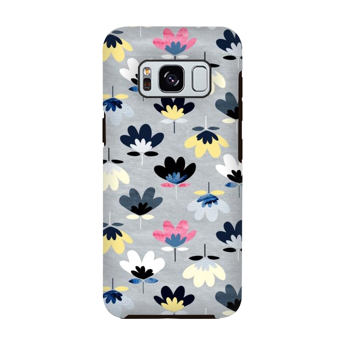 Galaxy S8 StrongFit Fan Flowers - Cool Colors  by Tigatiga