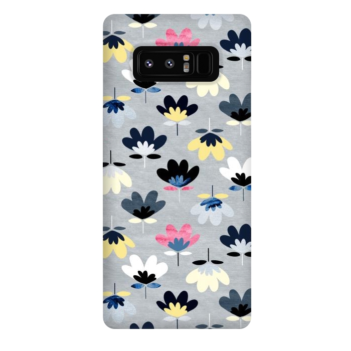 Galaxy Note 8 StrongFit Fan Flowers - Cool Colors  by Tigatiga