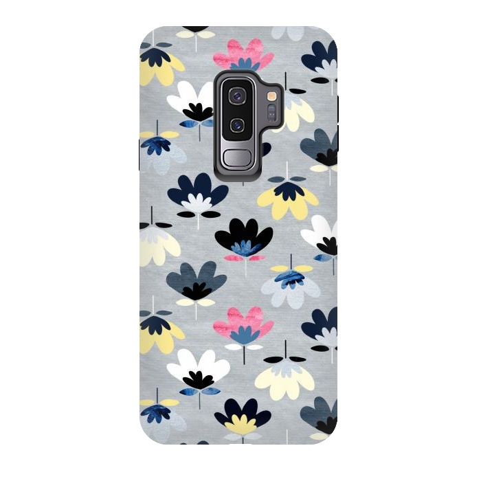 Galaxy S9 plus StrongFit Fan Flowers - Cool Colors  by Tigatiga