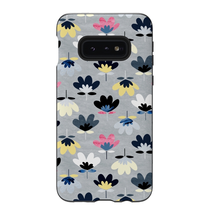 Galaxy S10e StrongFit Fan Flowers - Cool Colors  by Tigatiga