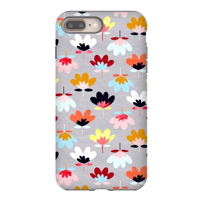 iPhone 7 plus StrongFit Fan Flowers - Warm Colors  by Tigatiga