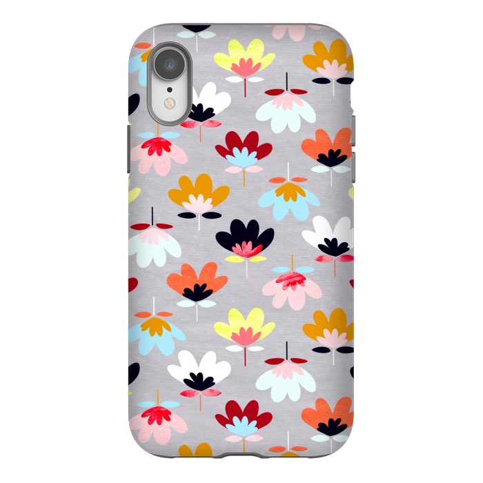 iPhone Xr StrongFit Fan Flowers - Warm Colors  by Tigatiga