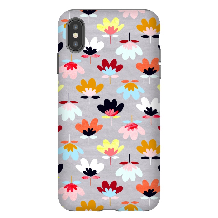 iPhone Xs Max StrongFit Fan Flowers - Warm Colors  by Tigatiga