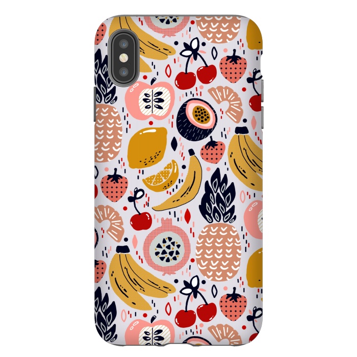 iPhone Xs Max StrongFit Pastel Funky Fruit  by Tigatiga