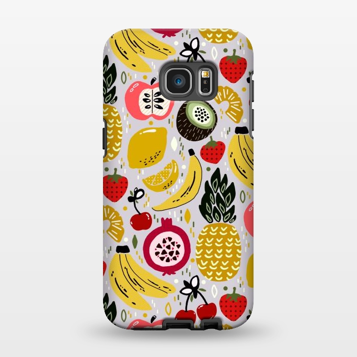Galaxy S7 EDGE StrongFit Tropical Fresh Funky Fruit  by Tigatiga