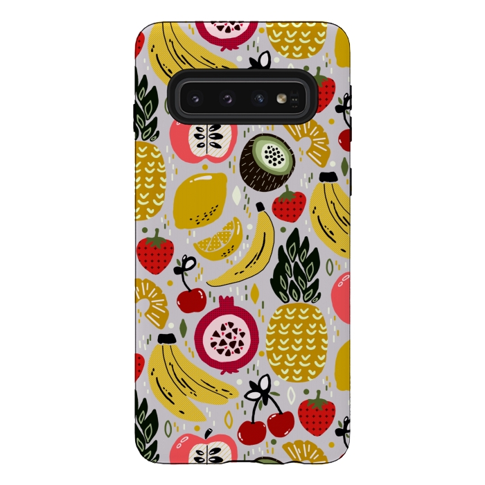 Galaxy S10 StrongFit Tropical Fresh Funky Fruit  by Tigatiga