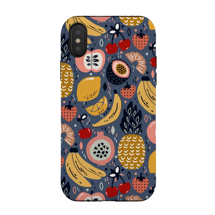 iPhone Xs / X StrongFit Winter Funky Fruit  by Tigatiga
