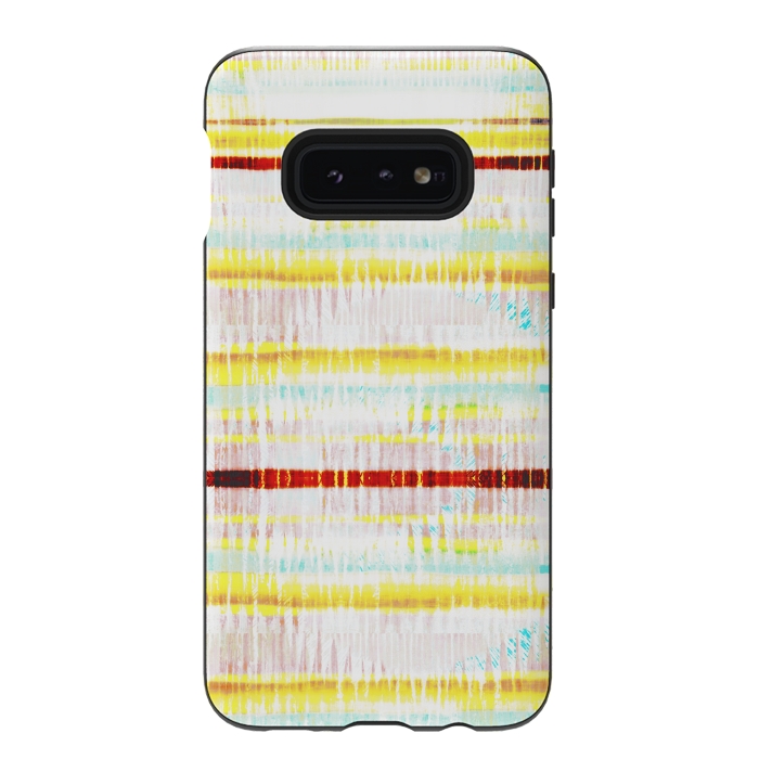Galaxy S10e StrongFit Ethnic vibrant stripes brushstrokes by Oana 