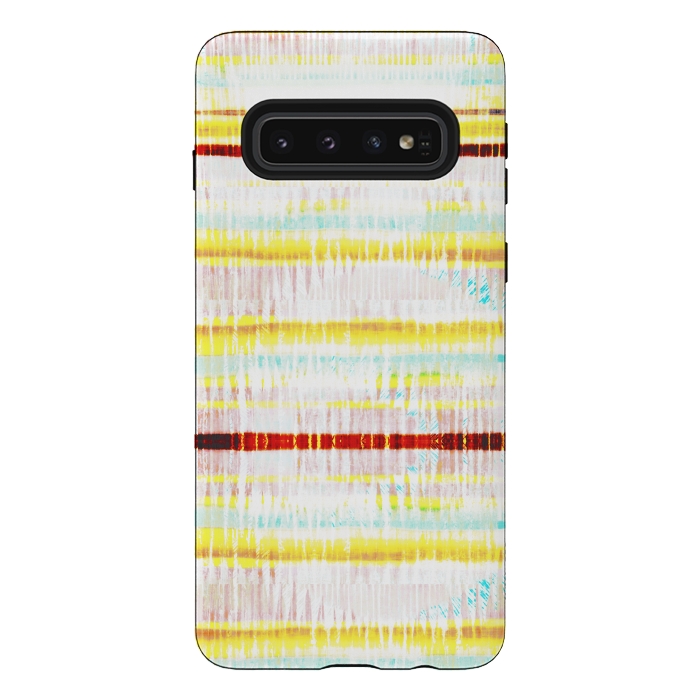 Galaxy S10 StrongFit Ethnic vibrant stripes brushstrokes by Oana 
