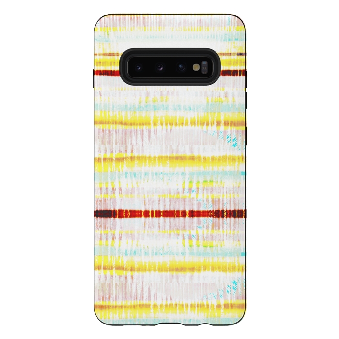 Galaxy S10 plus StrongFit Ethnic vibrant stripes brushstrokes by Oana 