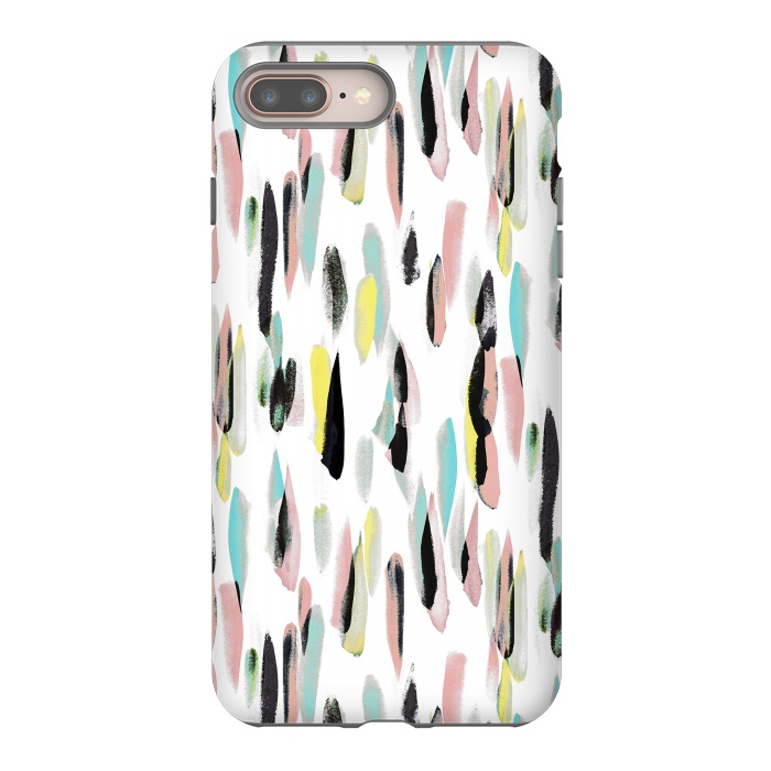 iPhone 7 plus StrongFit Colorful brushed watercolor playful pattern by Oana 