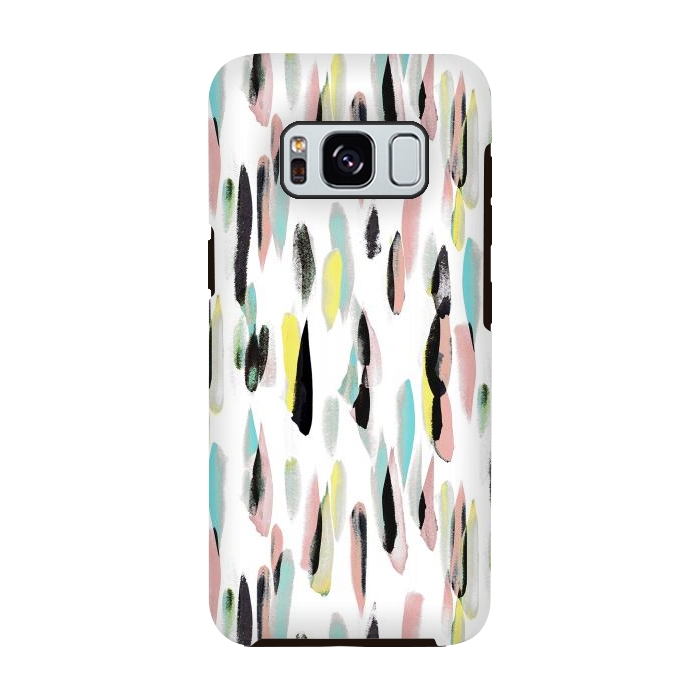 Galaxy S8 StrongFit Colorful brushed watercolor playful pattern by Oana 