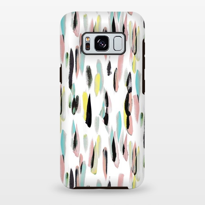 Galaxy S8 plus StrongFit Colorful brushed watercolor playful pattern by Oana 